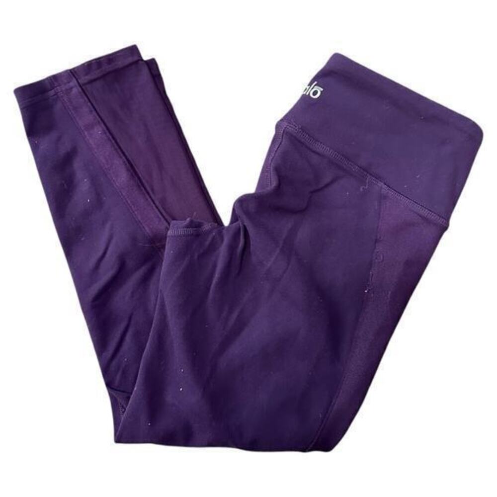Alo Women’s Size S Purple Mesh Insert Cropped Leggings